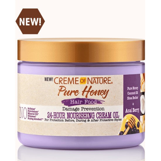 Creme of Nature Pure Honey Hair Food 24-Hour Nourishing Cream 4.7 oz