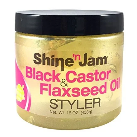 Shine 'n Jam Black & Castor Flaxseed Oil Styler 16oz