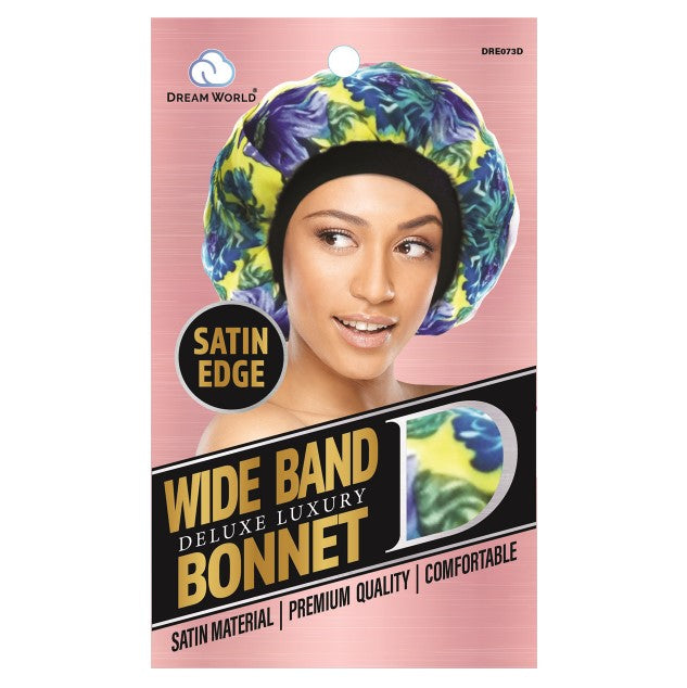 Dream World W-Wide Band Bonnet Satin Design #DRE073D