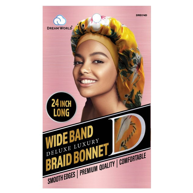 Dream World W-Wide Band Braid Bonnet XL Design #DRE174D
