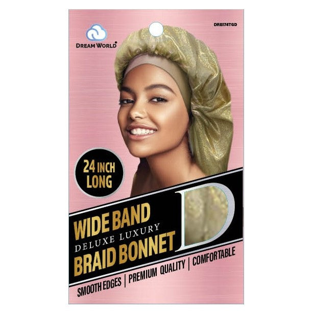 Dream World W-Wide Band Braid Bonnet XL G/Gold #DRE174TGD