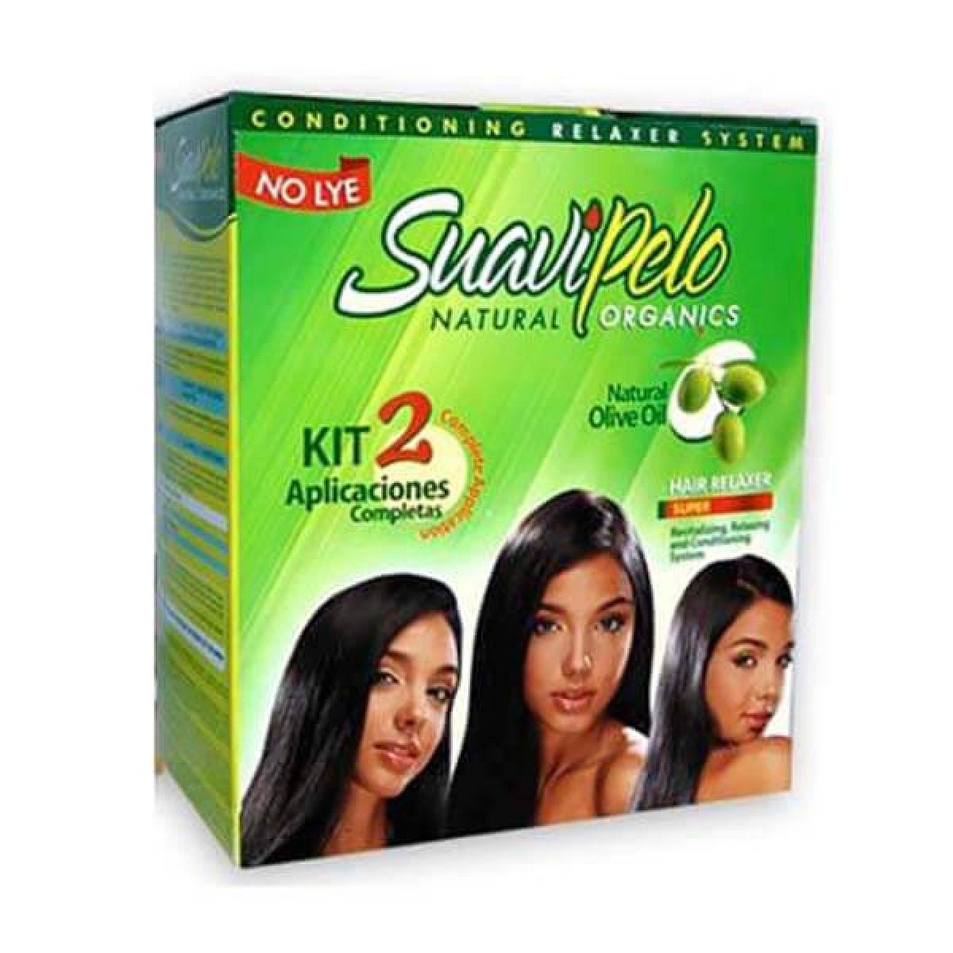 Suavi Pelo No Lye Relaxer Kit 2 for applications with extra virgin olive oil