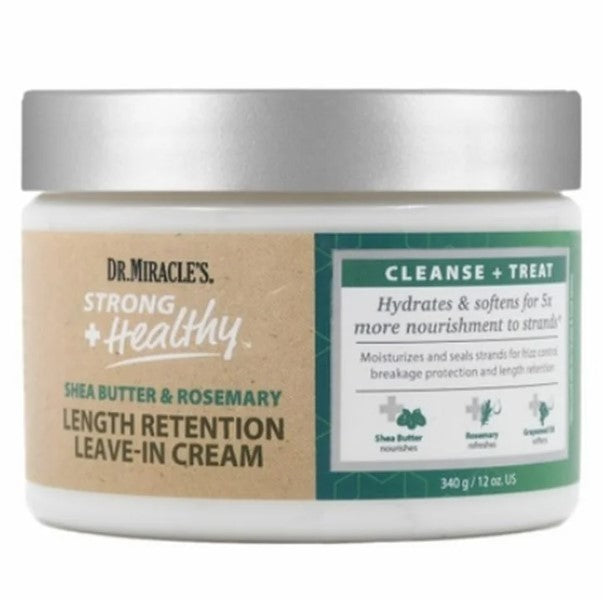 Dr. Miracles Strong + Healthy Shea Butter & Rosemary Length Retention Leave in Cream 340g