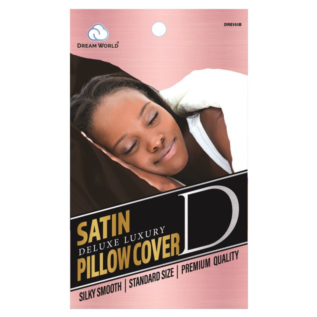 Dream World W-Pillow Cover Satin Black #DRE151B
