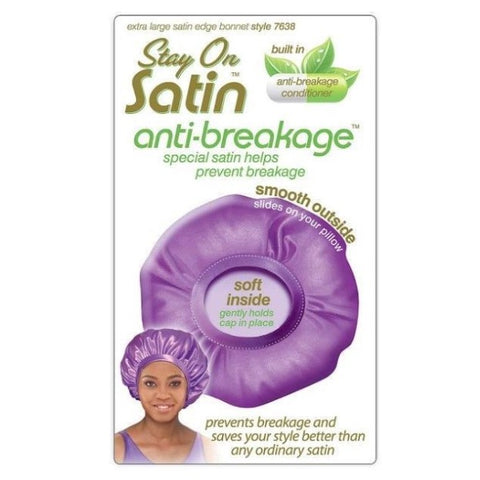 Stay On Satin Anti-Breakage Satin Edge Bonnet XL 7638