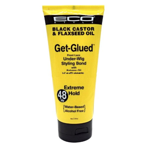 Eco Style Black Castor Get Glued Under Wig Styling Bond Extreme Hold 6 oz