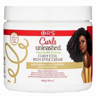 ORS Curls Unleashed Shea Butter and Honey Curly Coil Rich Style Creme (Curl Defining Crème) 16 oz