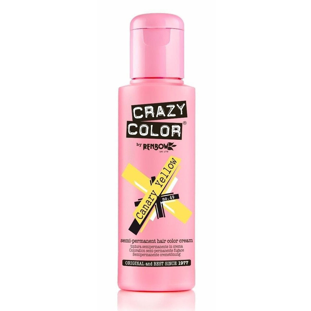 Crazy Color Canary Yellow 49 Semi Permanent Hair Color Cream