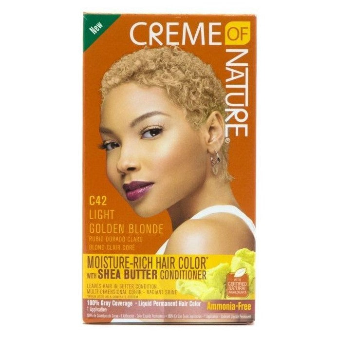 Creme of Nature Moisture Rich Hair Color Kit C42 Light Golden Blonde