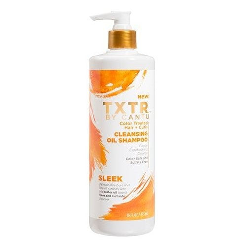 TXTR by Cantu Sleek Color Treated Hair + Curls Cleansing oil Shampoo 16oz/473ml