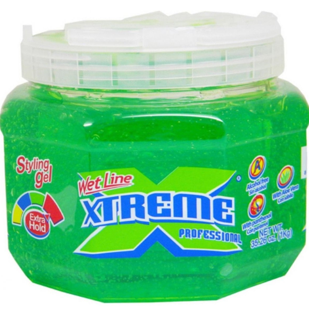 Wet Line Xtreme Professional Styling Gel Extra Hold Green, 35.6 Oz / 1 Kg