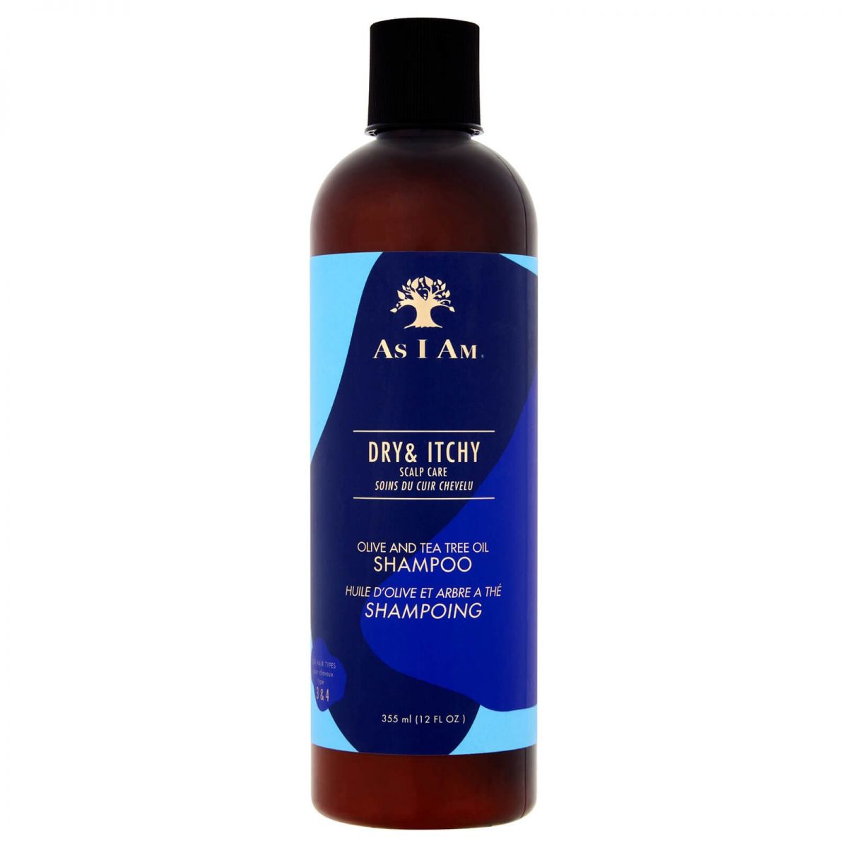 As I Am Dry and Itchy Scalp Care Olive and Tea Tree Oil Shampoo 355ml - Sund og Kløefri Hovedbund