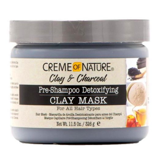 CREME OF NATURE CLAY & CHARCOAL PRE SHAMPOO DETOXIFYING CLAY MASK 326GR