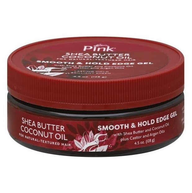 Pink Shea Butter Coconut Oil Smooth & Hold Edge Gel 4.5oz