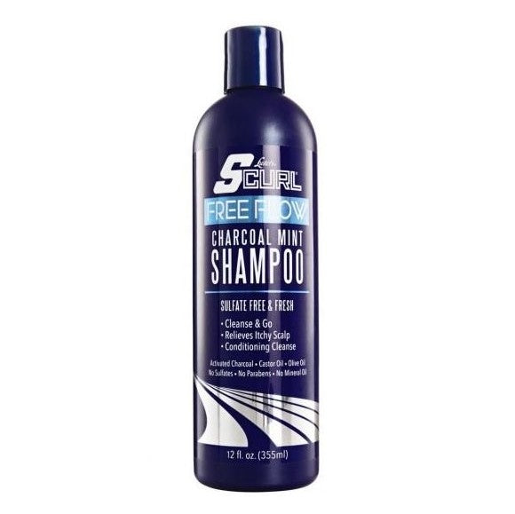 Scurl Free Flow Charcoal Mint Shampoo 355ml
