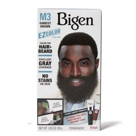 Bigen EZ Colour M3 Hair & Beard Color Darkest Brown Gray Coverage