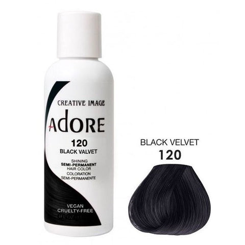 Adore Semi Permanent Hair Color 120 Black Velvet 118ml