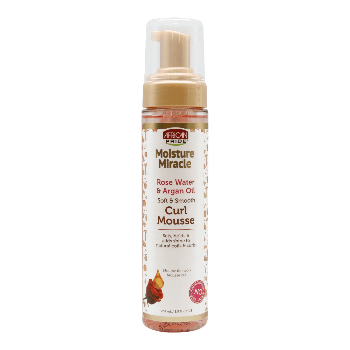 African Pride Moisture Miracle Curl Mousse Rose Water & Argan Oil 8.5oz