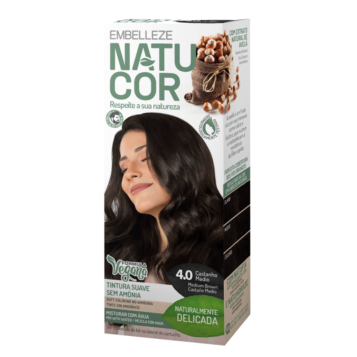Natucor Vegan Hair Color Medium Brown 4.0